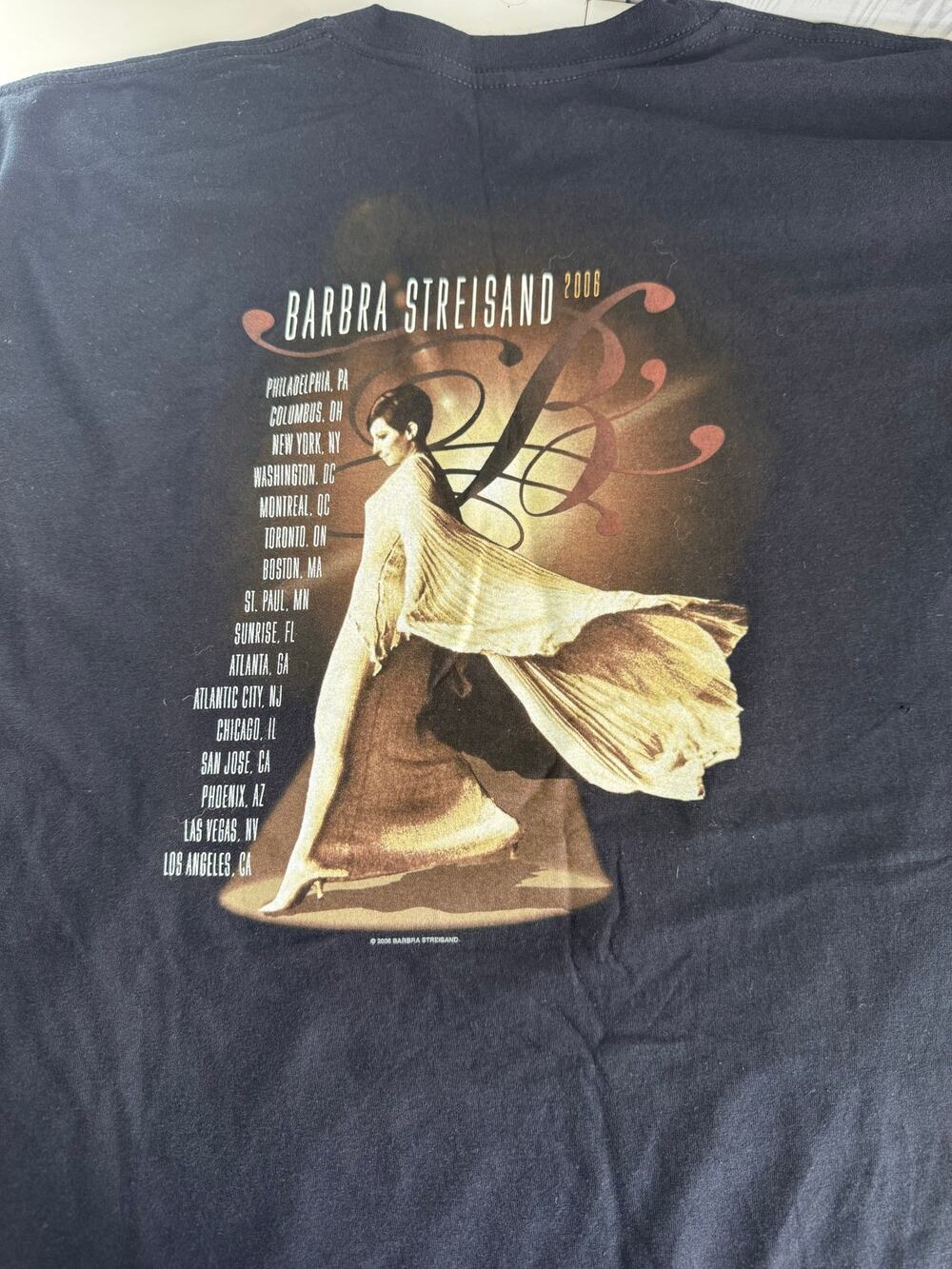 Barbara Streisand 2006 Tour Concert T-Shirt Black  XL